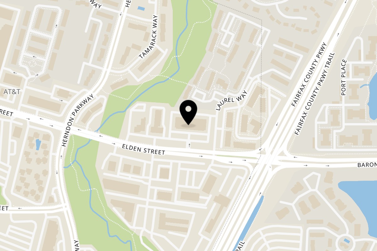 Map showing the location of Teabreak Pho & Boba Herndon on 150 Elden St #165 in Herndon